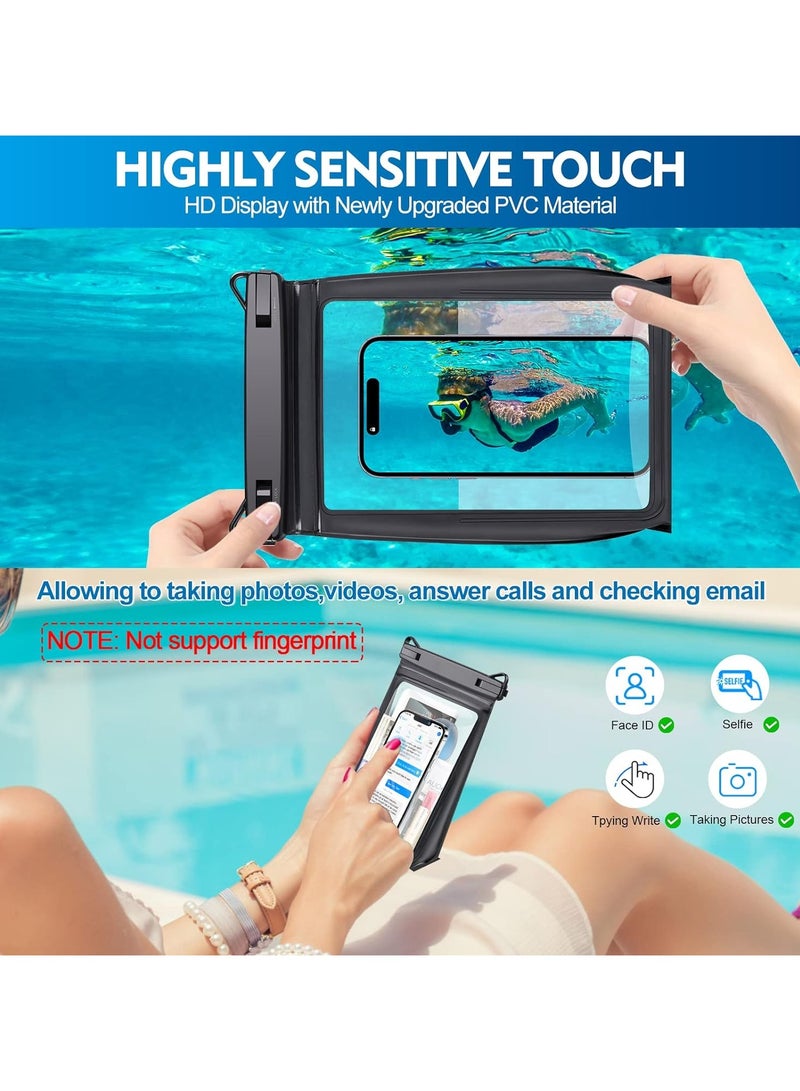 Large Floating Waterproof Phone Pouch with Sealing Strip, Cell Phone Dry Bag Case for iPhone 15 14 13 12 Pro Max Galaxy Google All Phones, Universal Float Waterproof Bag for Beach Vacation