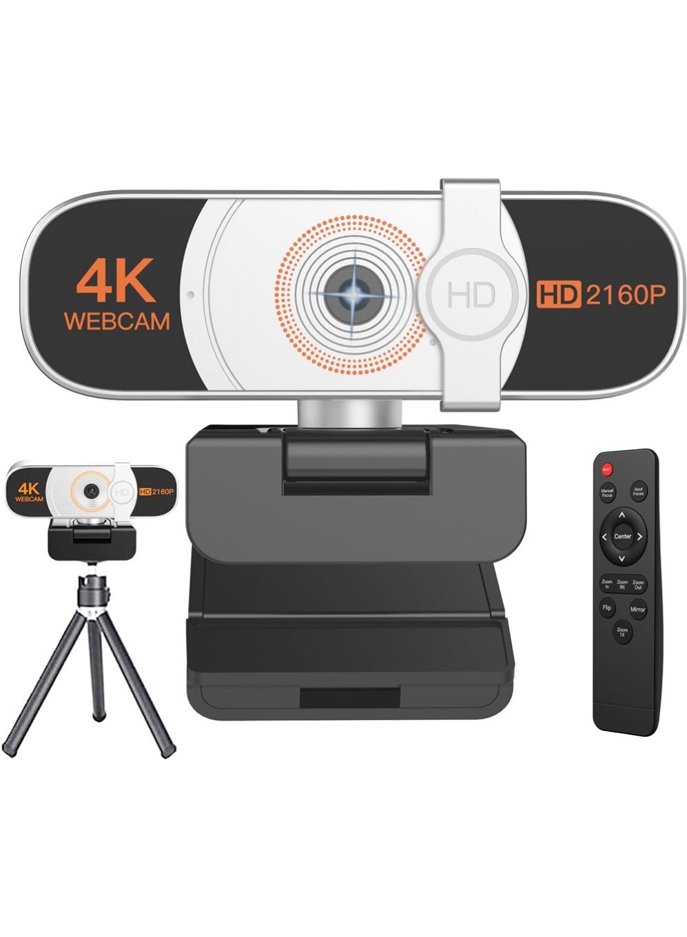 X-level 4K Webcam, Auto-zoom,with remote control,Privacy Cover, White Balance, Webcam with Microphone, Plug & Play, 4K Web Camera for PC/Laptop/Desktop, Video Calling,Conferencing