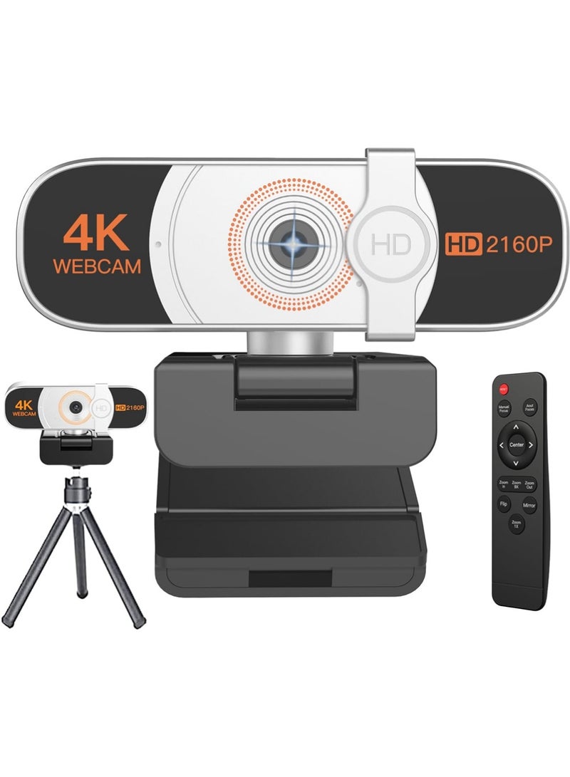 X-level 4K Webcam, Auto-zoom,with remote control,Privacy Cover, White Balance, Webcam with Microphone, Plug & Play, 4K Web Camera for PC/Laptop/Desktop, Video Calling,Conferencing - Image 1