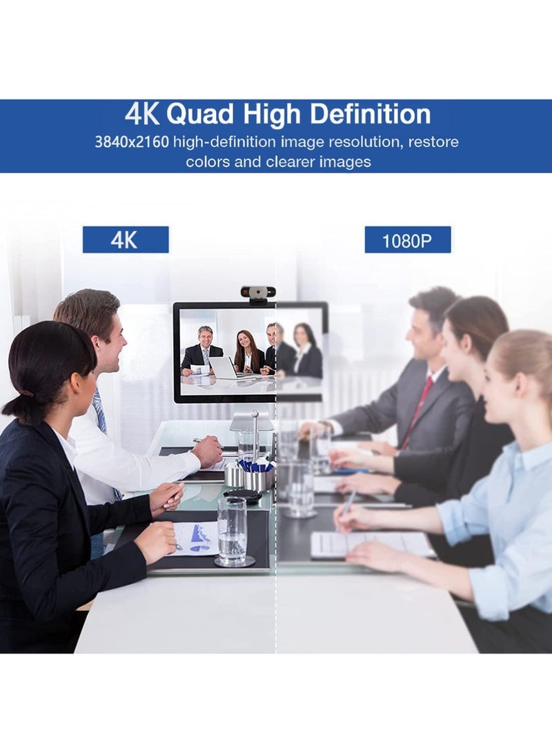 X-level 4K Webcam, Auto-zoom,with remote control,Privacy Cover, White Balance, Webcam with Microphone, Plug & Play, 4K Web Camera for PC/Laptop/Desktop, Video Calling,Conferencing - Image 2