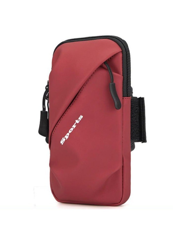 Generic Waterproof Sports Armband Running Phone Holder for Arm, Unisex Adjustable Arm Strap, Wrist Pouch for Outdoor Workouts, Fits Most Phones  red version - Image 1