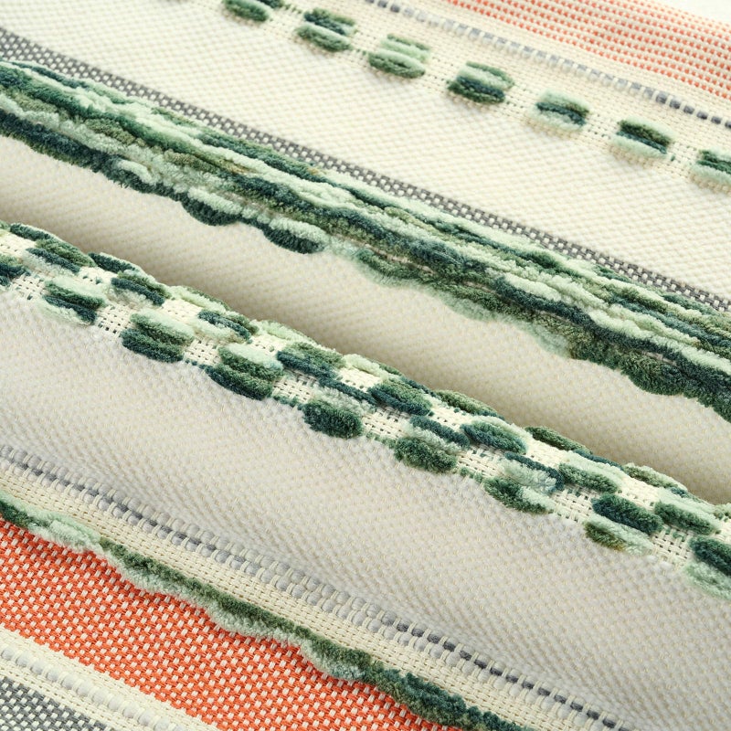 FUTEI Green Decorative Throw Pillow Covers 18x18 Inch Set of 2, Soft Tufted Striped Textured Accent Cushion Case,Boho Pillows for Couch Decor - Image 2