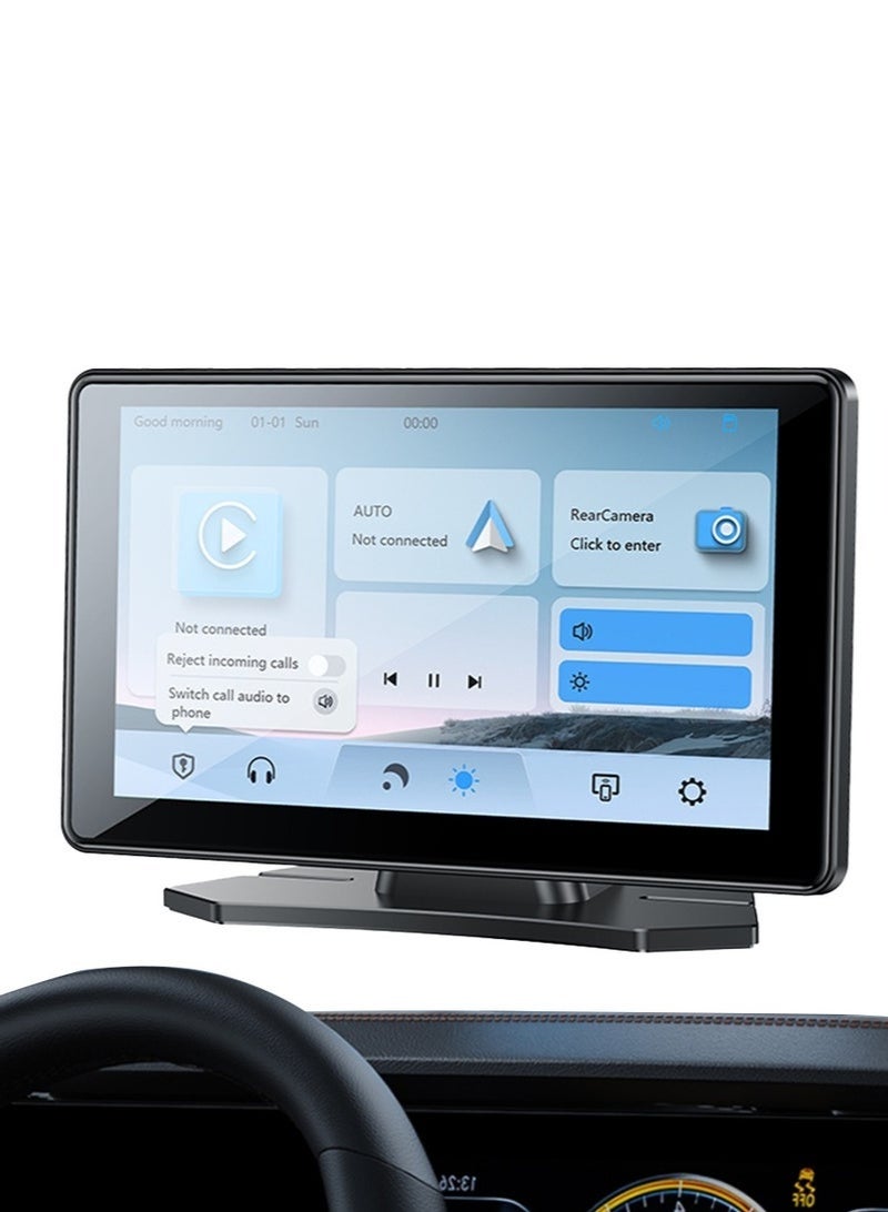 Yesido KM17 CarPlay Center Console – 7" Touch Screen Portable Car Multimedia System with Rear Camera, Driving Recorder, Wireless Apple CarPlay & Android Auto, Navigation & Bluetooth – Black - Image 1