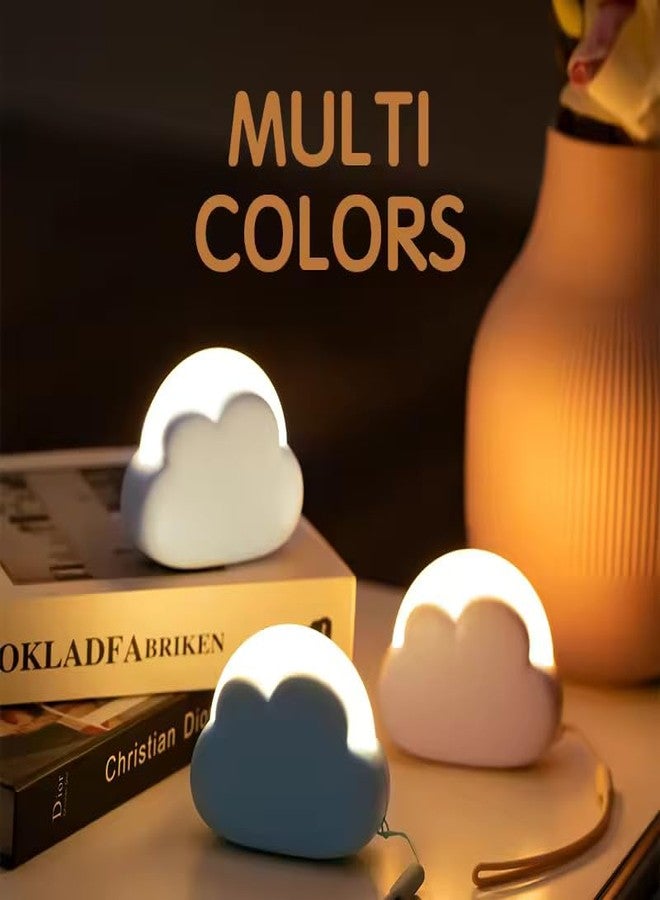 EITHEO Portable LED Night Light, Cute Cloud Mini Desk Lamp with 4 Modes, Rechargeable Kids Night Light, Bedside Lamp for Cute Room Decor, Includes Wrist Strap & USB Cable, Cloud Lamp(Blue) - Image 4