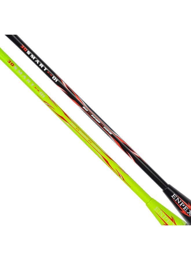 Enpex High-power Full Carbon Badminton Racket, Double Racket Smart01 Green/black, Includes 300-6 Shuttles And Grip Tape - Image 5