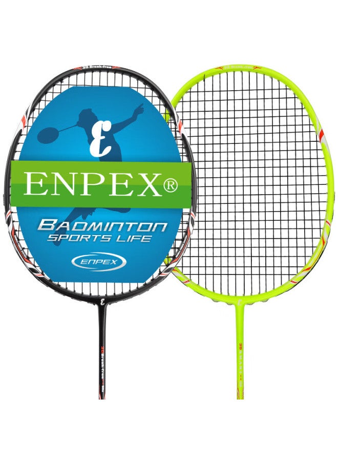 Enpex High-power Full Carbon Badminton Racket, Double Racket Smart01 Green/black, Includes 300-6 Shuttles And Grip Tape - Image 4