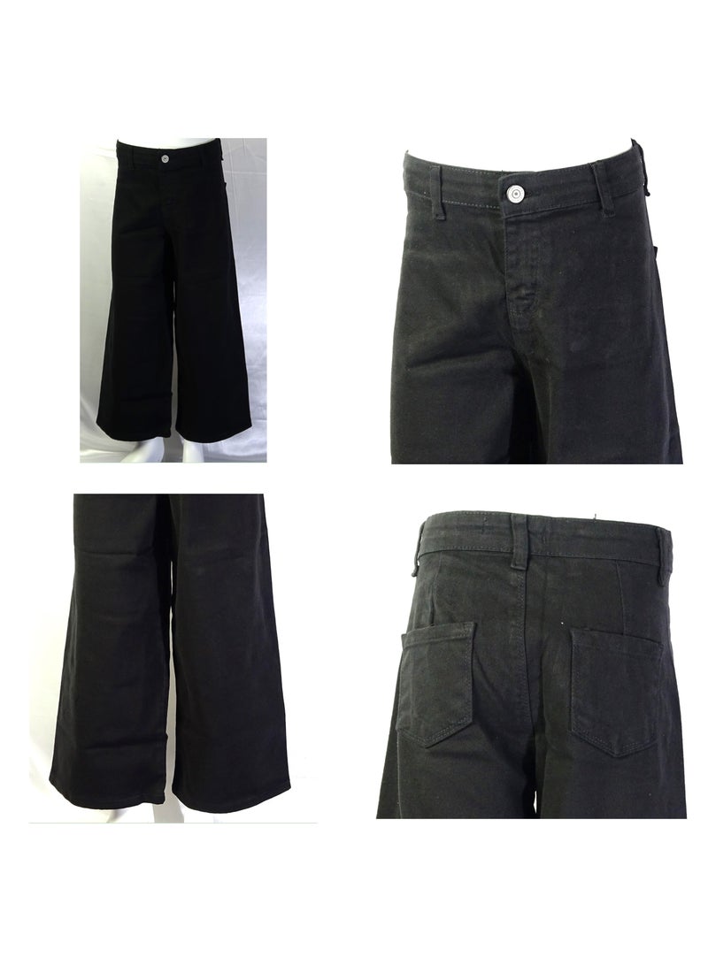 SHELTERE "Girls' denim jeans with a waistband button, solid color from Shelter Collection 23043" - Image 1
