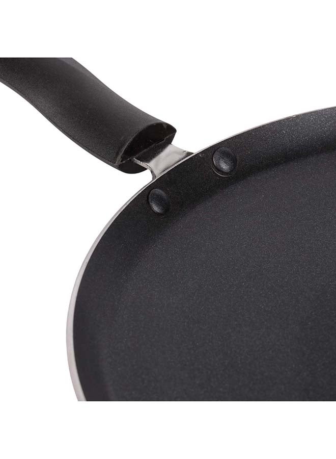 DELCASA Aluminum Flat Tawa Black/Red 28cm - Image 4