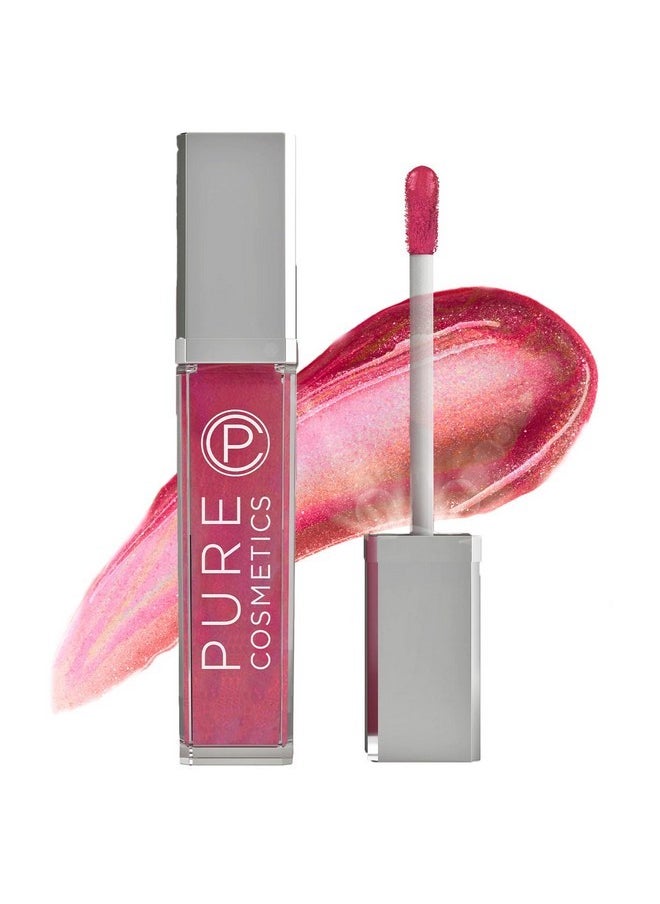 Pure Cosmetics Pure Cosmetics Pure Illumination Lip Gloss - LED-lit Applicator w/Side Mirror - Non-Sticky, Moisturizing & Hydrating Lip Glosses - Soothes & Protects Dry Chapped Lips (Razzmatazz)  - Image 1