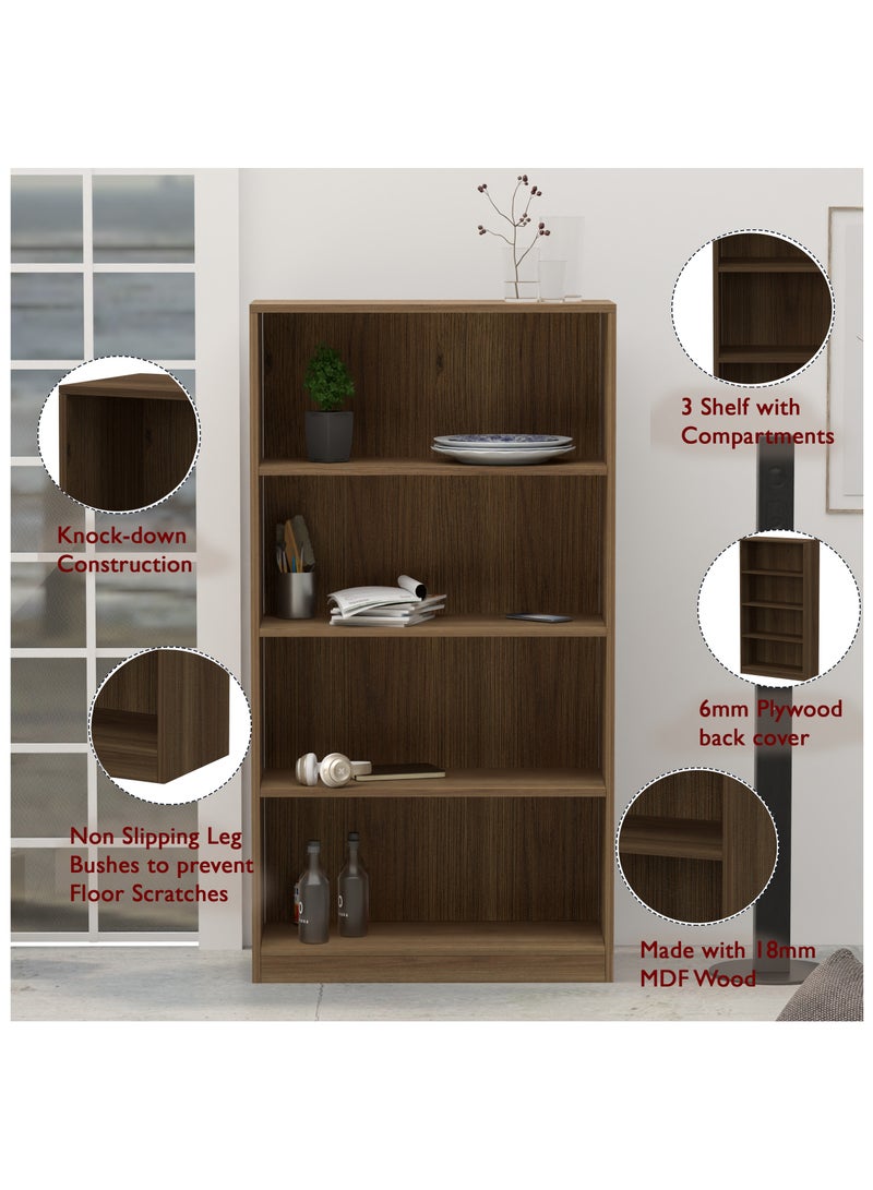Mahmayi Mahmayi Wooden Storage Display Shelves 4-Tier Freestanding, Top Shelf for Decoration Ideal for Storing and Displaying your possessions - Zabrano - Image 4