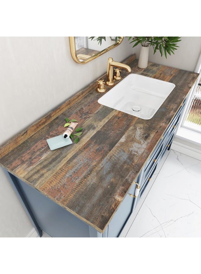 Wallercity Vintage Butcher Block Contact Paper for Countertops Vinyl Red/Brown Thick Waterproof Bathroom Wood Grain Peel and Stick Wallpaper for Cabinets Table Top Kitchen Backsplash 15.8''x78.7'' - Image 5