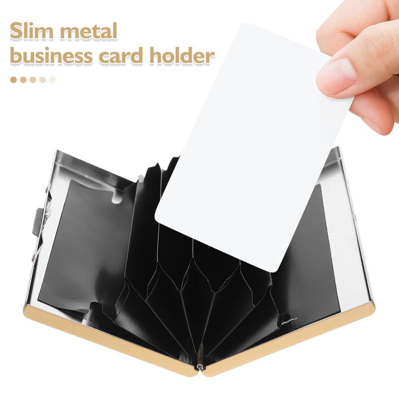 Stainless Steel Credit Card Holder Metal Business Card Organizer Wallet with 6 Slots Anti Demagnetization - Image 4