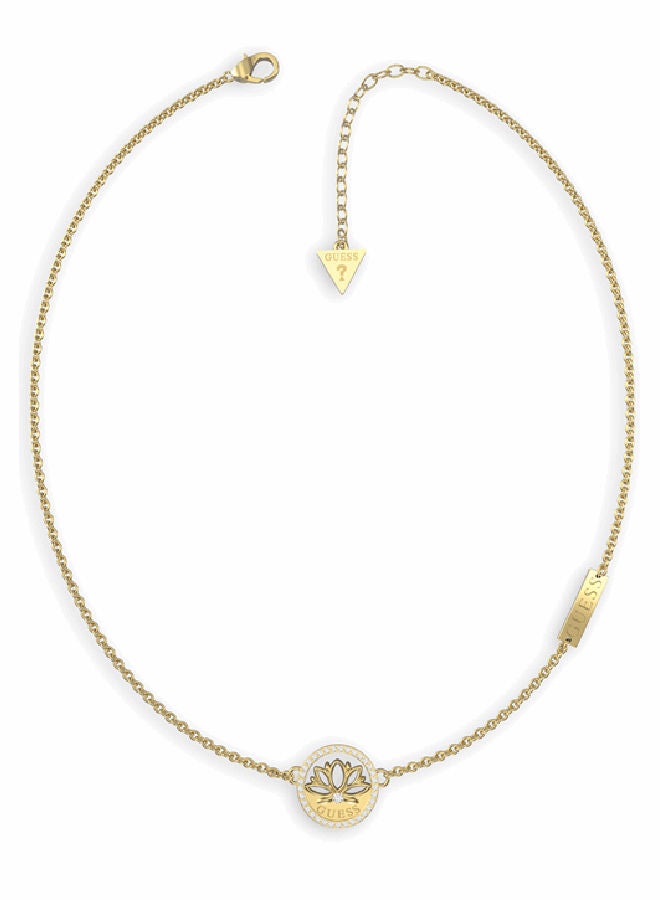 GUESS Lotus Coin Necklace 