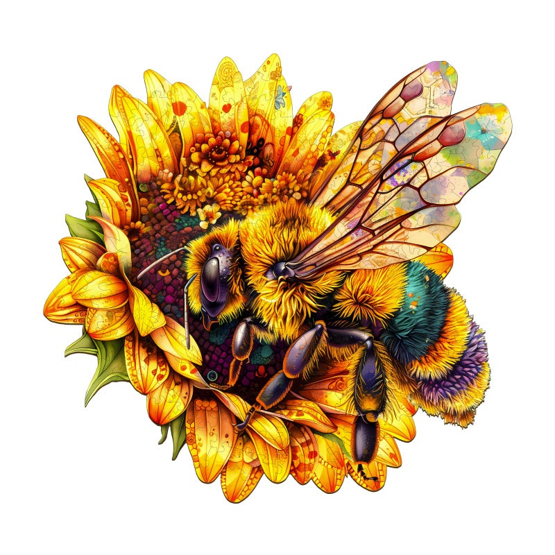 Jigfoxy Wooden Puzzles for Adults Bee Wood Puzzles Adult Unique AnimalShaped Wooden Jigsaw Puzzles Christmas Thanksgiving Gifts for Puzzle Lovers Family and Friends L134 128in250pcs - Image 3