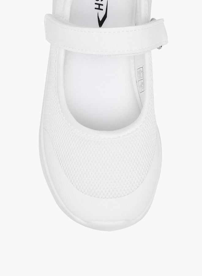 Dash Girls Textured School Shoes with Hook and Loop Closure  - Image 3