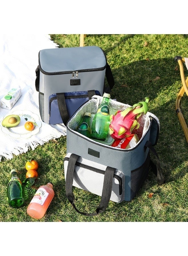 Happy Home Large 20L Leakproof Insulated Thermal Lunch Bag with 4 Pockets and Adjustable Shoulder Strap Perfect for Work, School, Trips and Picnics, for Men and Women - Image 4