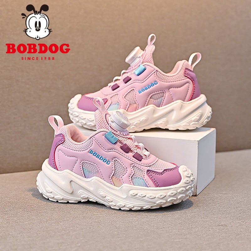 Babu Bean Boys Shoes Children'S Sneaker 2025 Spring Mid-Big Children'S Swivel Button Shoes Girls' Casual Shoes - Image 3