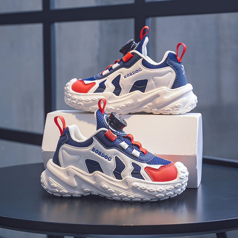 Babu Bean Boys Shoes Children'S Sneaker 2025 Spring Mid-Big Children'S Swivel Button Shoes Girls' Casual Shoes - Image 2