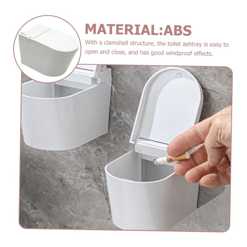 Mini Toilet Shaped Wall Mounted Ashtray Smokeless Indoor Outdoor Use Black - Image 3