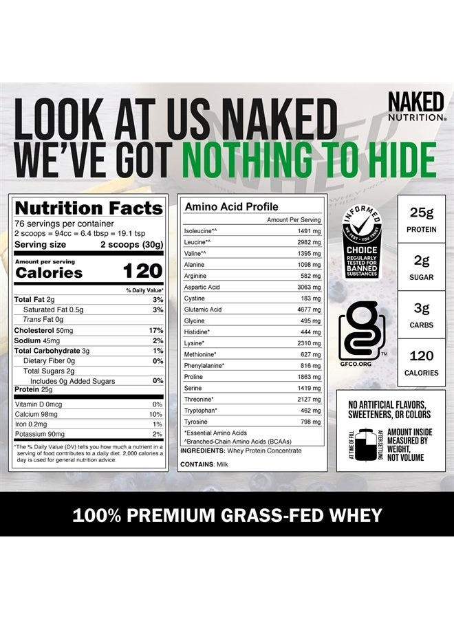 Nakd WHEY 5LB 100% Grass Fed Unflavored Whey Protein Powder - Only 1 Ingredient, Undenatured - No GMO, Soy or Gluten - No Preservatives - Promote Muscle Growth and Recovery - 76 Servings - Image 4