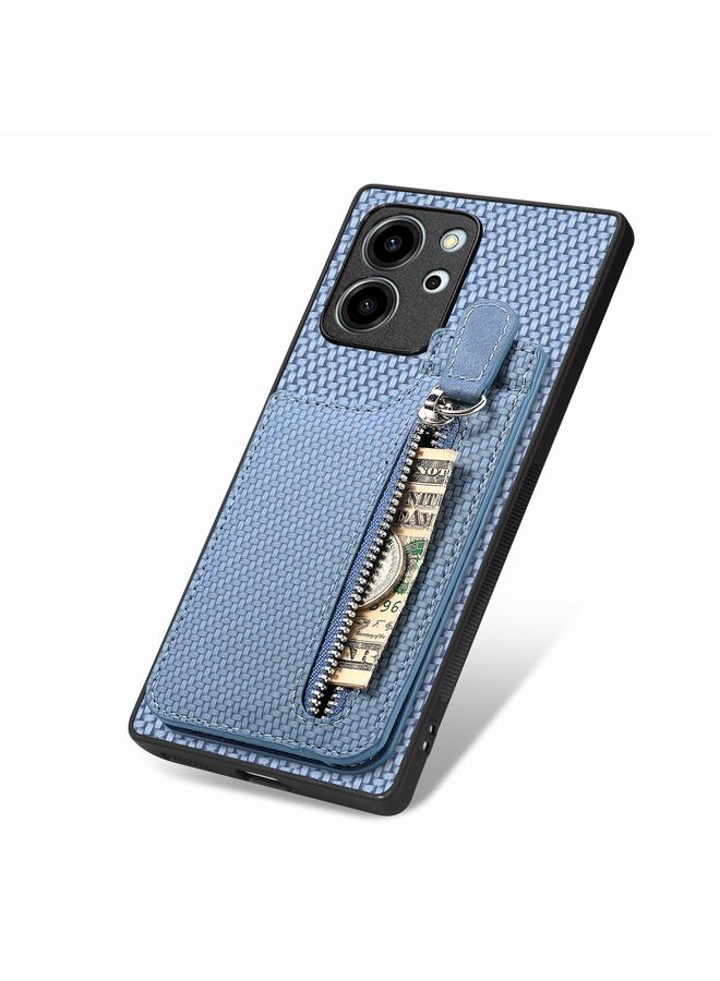 Green Tiger Case For Honor 80 SE Carbon Fiber Vertical Flip Zipper Phone Case - Image 4