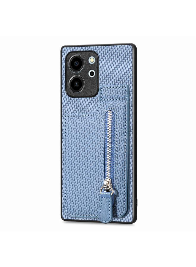 Green Tiger Case For Honor 80 SE Carbon Fiber Vertical Flip Zipper Phone Case - Image 2