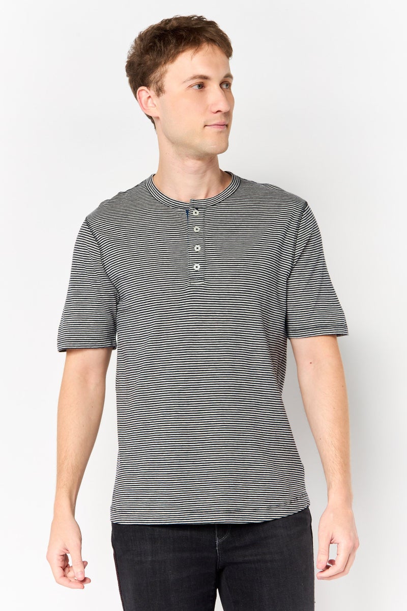 Project Essentials Men Crew Neck Short Sleeve Stripe T-Shirt, Multicolor - Image 1