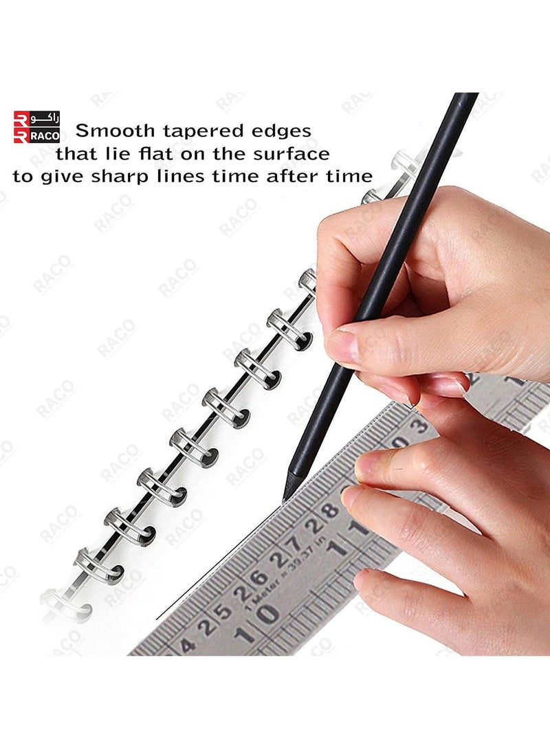 RACO مسطرة ريكو أوكن من الفولاذ المقاوم للصدأ | مقياس SS ثقيل مع جدول تحويل للمدرسة، المكتب، المنزل، المعماريين، المهندسين، ومواد الحرف (24 بوصة، 60 سم) - Image 3