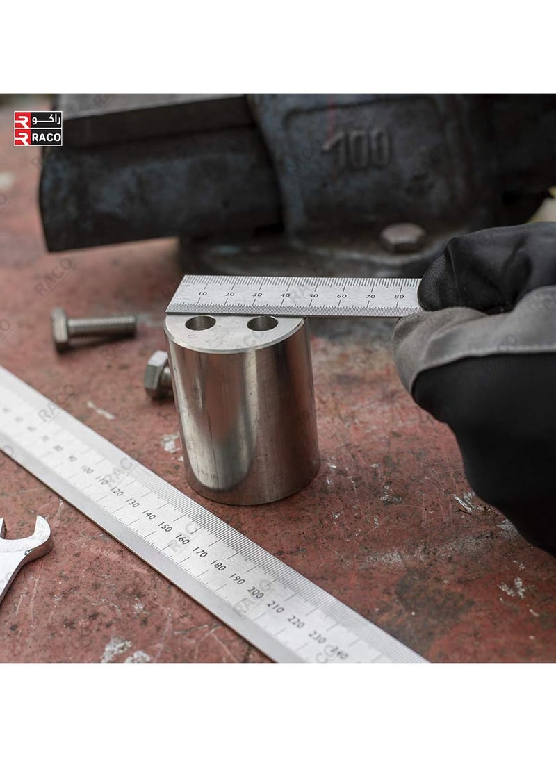 RACO مسطرة ريكو أوكن من الفولاذ المقاوم للصدأ | مقياس SS ثقيل مع جدول تحويل للمدرسة، المكتب، المنزل، المعماريين، المهندسين، ومواد الحرف (24 بوصة، 60 سم) - Image 5