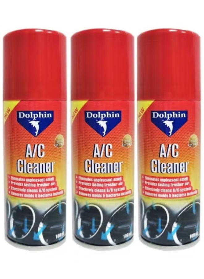 دولفين Pack of 3 Car AC Cleaner & Air Freshener Spray – Deep Cleans Car AC Vents and Ducts, Effectively Eliminates Bad Odors, Long-Lasting Fresh Scent for Car Interiors, Easy Spray Application, Freshens Your Vehicle Quickly and Safely – 3 Cans - Image 3