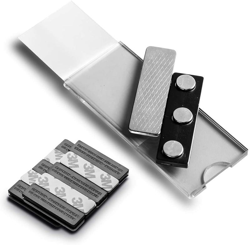 Wukong Magnetic Name Tags Kit, Magnetic Badge Holders w/ 3 Strong Neodymium Magnets, 3M Adhesive Tape, Clear Acrylic Mini Sign Display Holder and Printable Name Label, Business Name Tag/ID Badge Set of 20 - Image 2