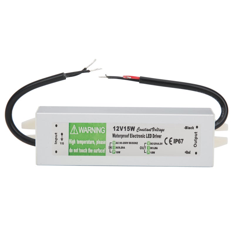 IP67 Ultra-Thin Waterproof Switching Power Supply 15W 90-250V AC to DC 12/24V - Anodized Aluminum Alloy Anti-Corrosion Wear-Resistant Low Ripple for Electronic Products - Image 1