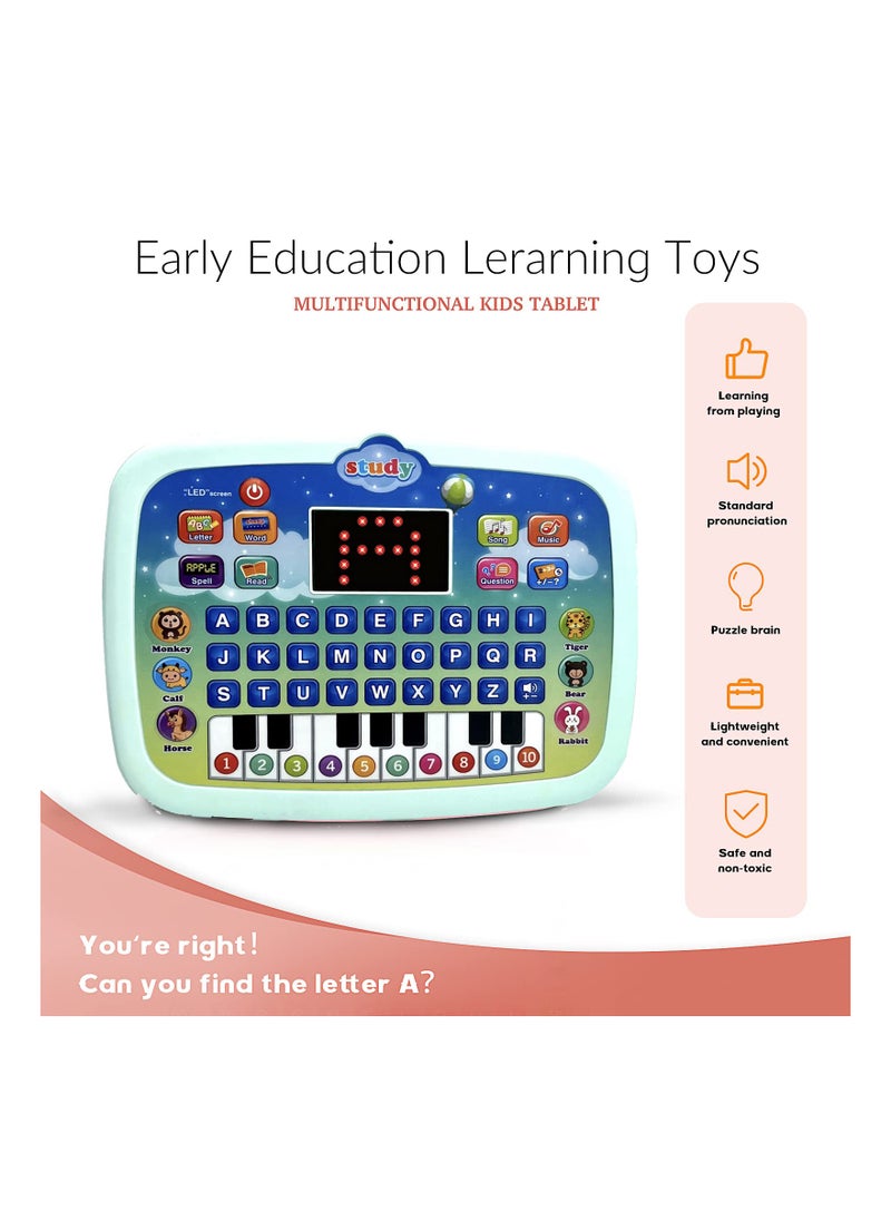 SYOSI Kid Tablet Toddler Learning Pad Interactive Educational Toy with Screen Fun Gifts Music/Piano/ABC/Numbers/Words/Spell/Animals for Kids Age 1-2-3-4 Year Old Toddler Tablet Interactive Educational Toy  - Image 5