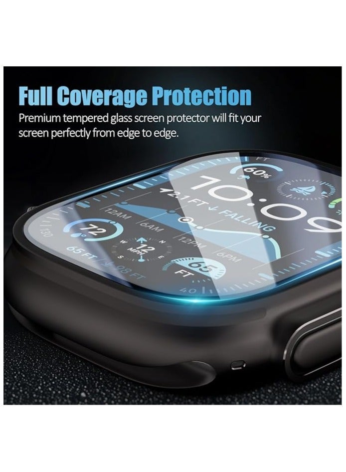 HablTech Apple Watch Ultra 49mm Screen Protector 3 Pack HD Premium Tempered Glass Anti-Scratch Bubble Free Dustproof Film for Ultra3 Ultra2 Smartwatch Accessories Everyday Use - Image 3