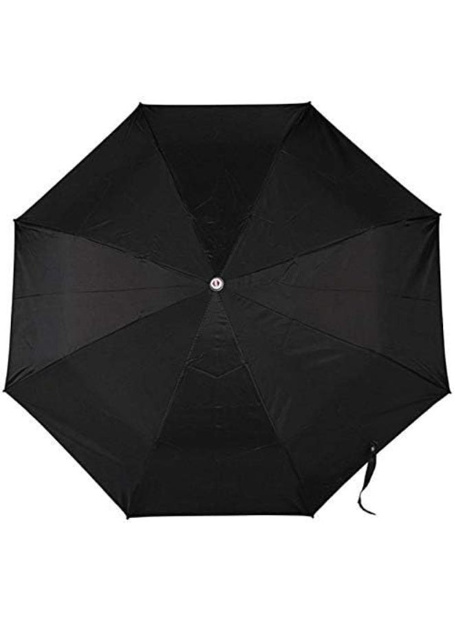 Generic Compact Travel Umbrella – Windproof, UV-Blocking Sun & Rain Umbrella, Black/Silver, Lightweight Folding with Wrist Strap - Image 3