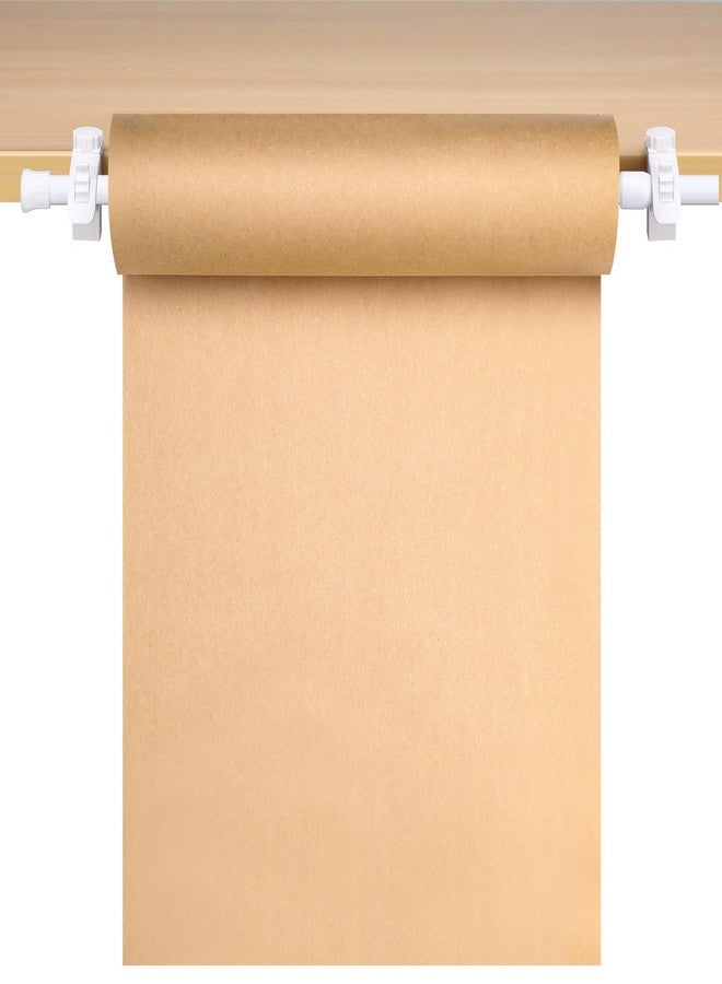 Vicenpal 15.5-27.5 Inch Retractable Clamp-on Kraft Paper Roll Holder Dispenser Butcher Paper Holder Roller Tabletop Easel for to Do Lists, Drafting Wrapping, Art Supplies, Drawing(White) - Image 1