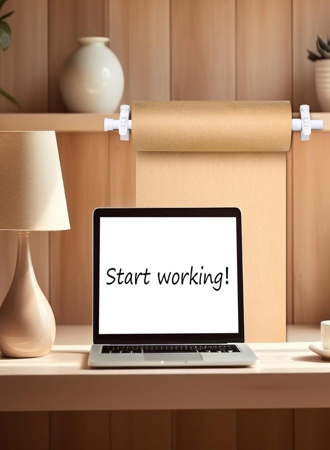 Vicenpal 15.5-27.5 Inch Retractable Clamp-on Kraft Paper Roll Holder Dispenser Butcher Paper Holder Roller Tabletop Easel for to Do Lists, Drafting Wrapping, Art Supplies, Drawing(White) - Image 4