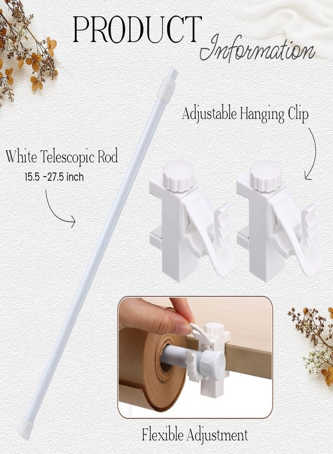 Vicenpal 15.5-27.5 Inch Retractable Clamp-on Kraft Paper Roll Holder Dispenser Butcher Paper Holder Roller Tabletop Easel for to Do Lists, Drafting Wrapping, Art Supplies, Drawing(White) - Image 2