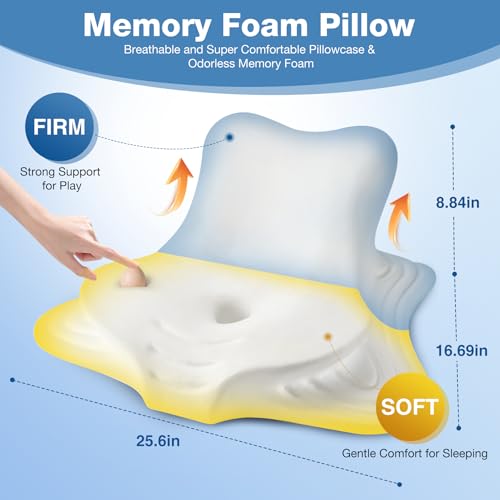 Ciavca Reading Pillow for Bed Adult Rest, Ergonomic Memory Foam Bed Reading Pillow Back Support, Headboard Wedge Pillows for Sitting Up, Chin & Prone Pillows for Watching TV/Couch/Sleeping/Floor - Image 2