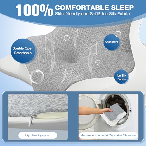 Ciavca Reading Pillow for Bed Adult Rest, Ergonomic Memory Foam Bed Reading Pillow Back Support, Headboard Wedge Pillows for Sitting Up, Chin & Prone Pillows for Watching TV/Couch/Sleeping/Floor - Image 3