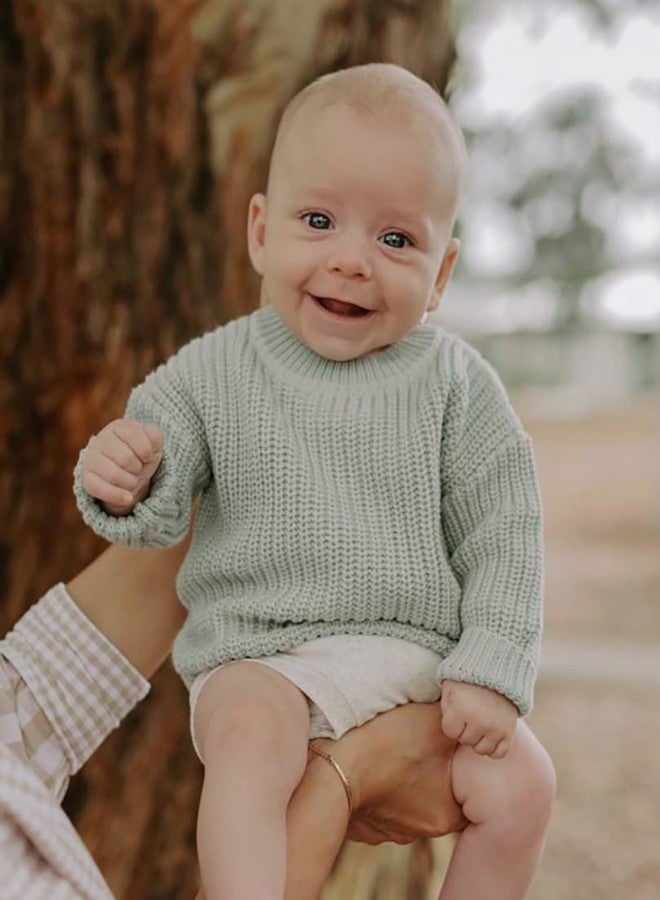 Teach Leanbh Toddler Baby Boys Girls Cotton Knitted Sweater Warm Soild Pullover Top Autumn Winter Outfits (US, Age, 4 Years, Creamy White) - Image 3
