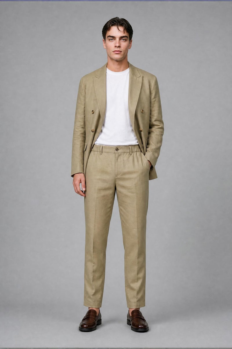 DeFacto Green Man Regular Fit Elastic Waist Kaki Trousers Casual - Image 2