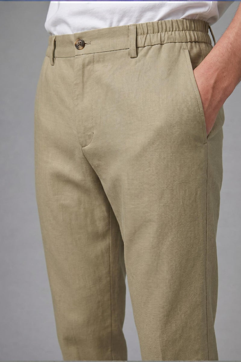 DeFacto Green Man Regular Fit Elastic Waist Kaki Trousers Casual - Image 5