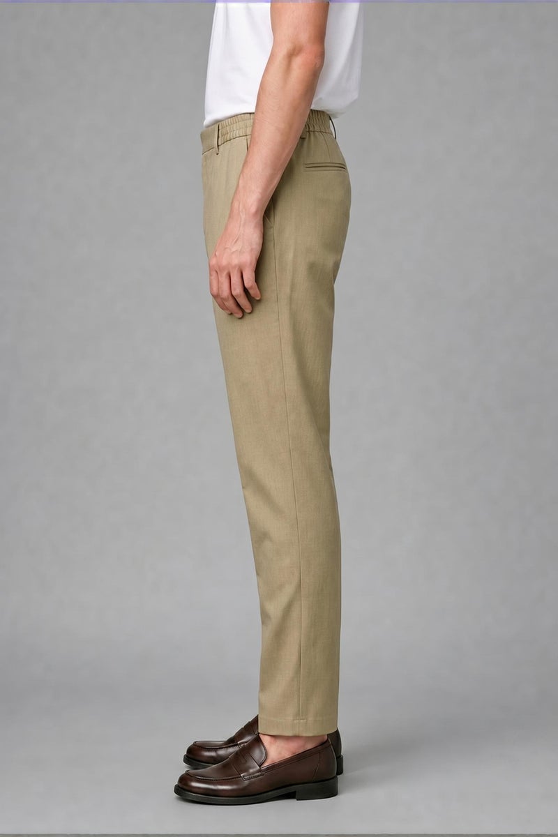 DeFacto Green Man Regular Fit Elastic Waist Kaki Trousers Casual - Image 3