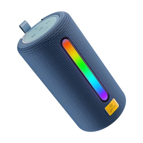 pTron Fusion Buzz 14W Bluetooth Speaker with Pristine Sound, 8hrs Playback, Rhythmic RGB LEDs, Multi-Play Modes BT5.3/TF Card/USB, TWS Feature, Integrated Button Controls, Type-C Charging (Blue) - Image 1