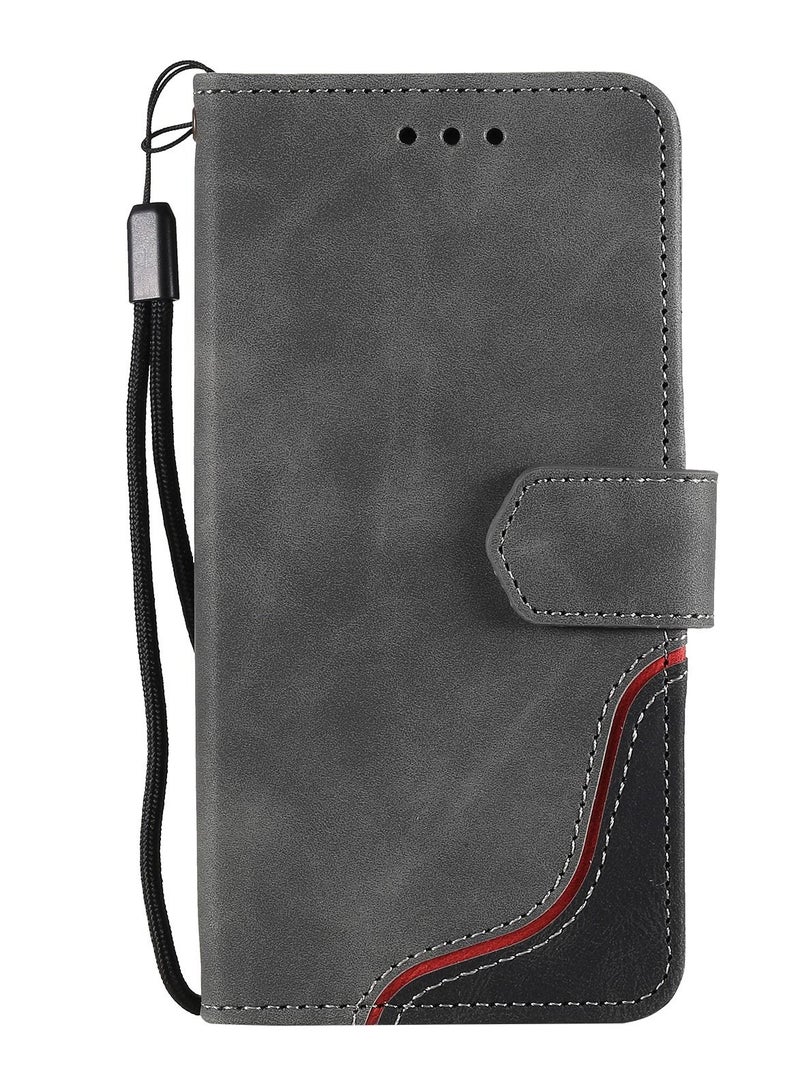 Suteni Color Block Flip Cover Card Slots Leather Phone Case for Samsung - Image 1