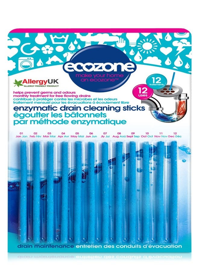 ecozone عصي تنظيف المصارف الإنزيمية من إيكوزون، 12 قطعة - Image 1