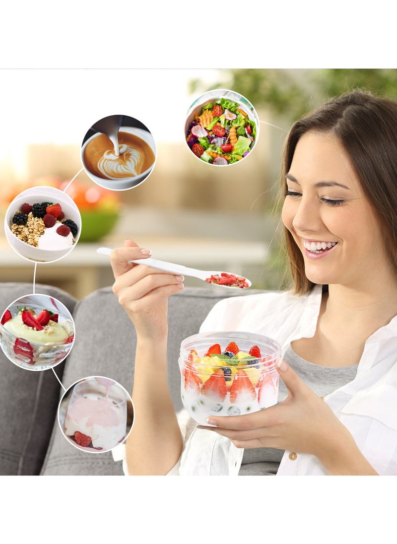 Generic - Lenamos 3 Pack Overnight Oats Containers with Lids and Spoons,20 oz(600ml) Large Capacity Airtight Overnight Oats Jars with Handles, Portable Breakfast Yogurt Jars Cereal On The Go Container - Image 1