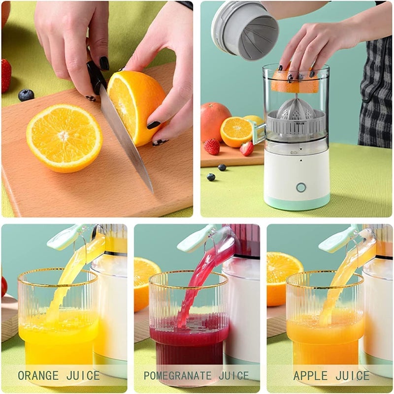 WISELIFE Rechargeable Citrus Juicer Orange Squeezer Mosambi Juicer Wireless Portable Juicer Blender with USB Charging Electric for Kitchen Travel Food TransportTravelPicnic Citrus Juicer - Image 5