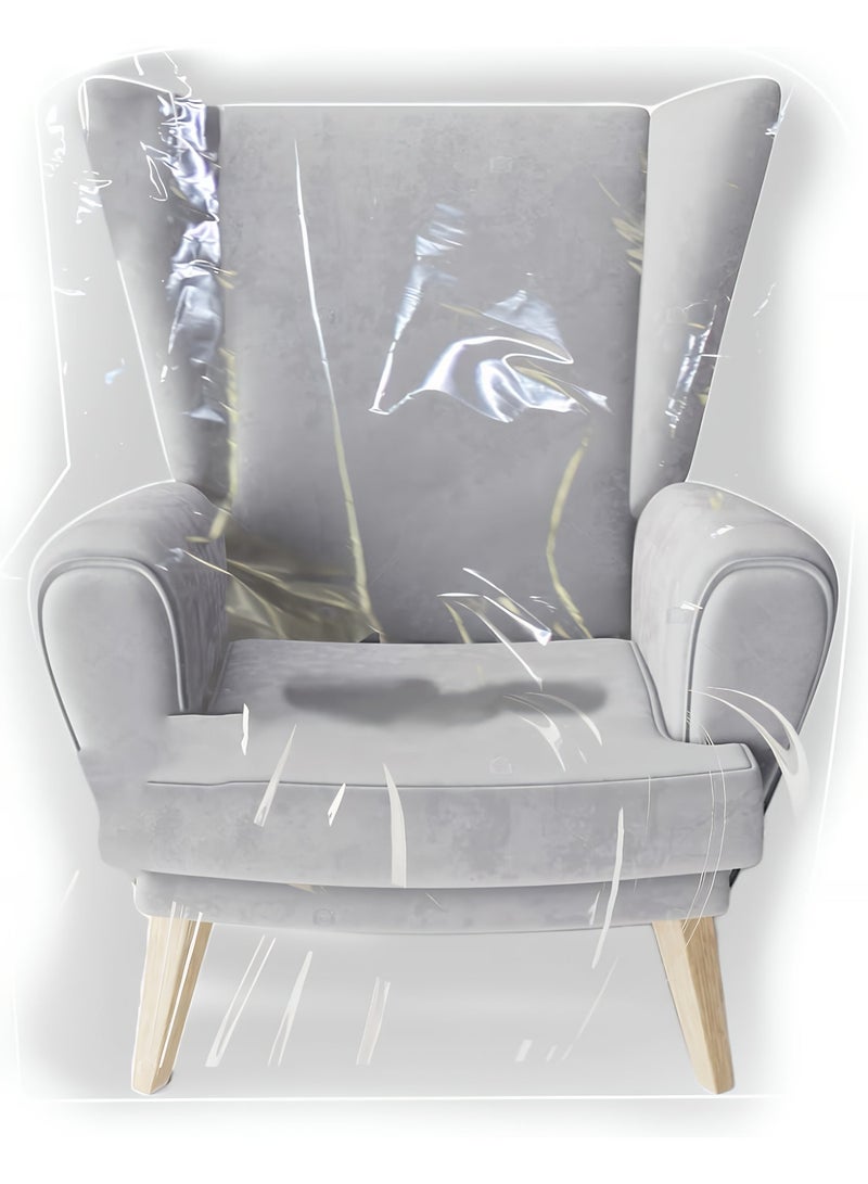 غطاء كرسي بلاستيك شفاف طويل (عدد 2) – واقي مقعد من الـ PVC مقاوم للماء والخدوش، حماية كاملة للكراسي في غرفة الطعام والمطبخ وغرفة المعيشة – مقاوم للغبار والبقع وخدش الحيوانات الأليفة، سهل التنظيف، مثالي للمنزل والمكتب - Image 2